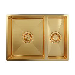 Venice 580 x 430mm Brushed Brass 1.5 Undermount/Inset Kitchen Sink + Waste