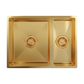 Venice 580 x 430mm Brushed Brass 1.5 Undermount/Inset Kitchen Sink + Waste