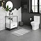 Venice 600 Black Frame Basin Washstand with Toilet Large Image