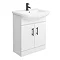 Venice 665 Gloss White Vanity with Matt Black Handles (Unit Depth 300mm) Large Image