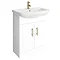 Venice 665mm Gloss White Vanity Unit with Brushed Brass Handles + Toilet Package  Profile Large Imag
