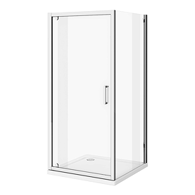 Venice 760 x 760mm Pivot Door Shower Enclosure + Pearlstone Tray