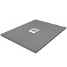 Venice 800 x 800mm Graphite Slate Effect Square Tray + Chrome Waste