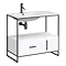 Venice 900 Black Frame Basin Washstand with Toilet  Profile Large Image