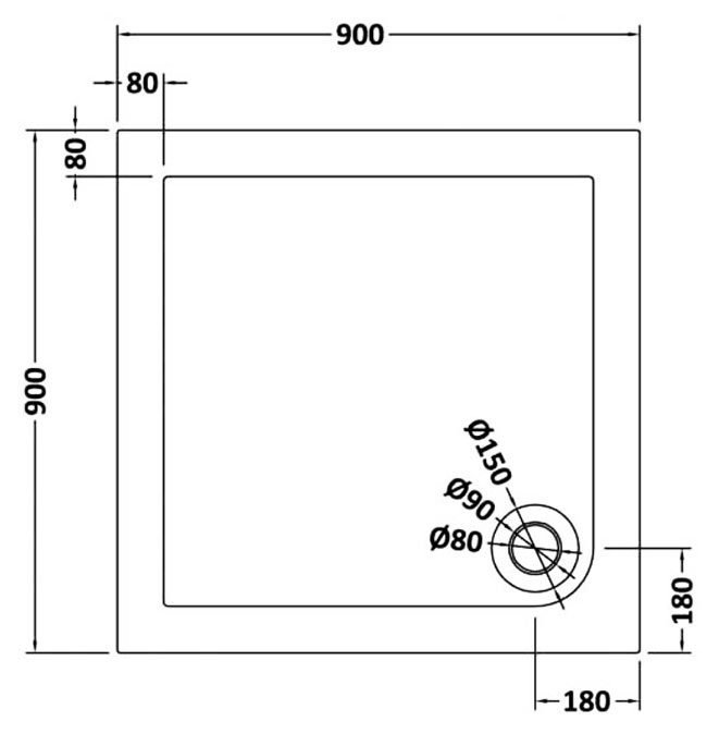 Venice 900 x 900mm Bi-Fold Door Shower Enclosure + Pearlstone Tray