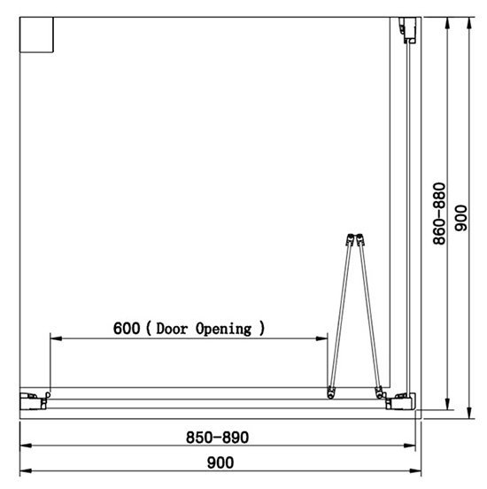 Venice 900 x 900mm Bi-Fold Door Shower Enclosure without Tray