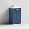 Venice Abstract 500mm Blue Vanity Unit - Floor Standing 2 Door Unit with Chrome Square Drop Handles 