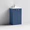 Venice Abstract 500mm Blue Vanity Unit - Floor Standing 2 Door Unit with Chrome Square Drop Handles