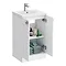 Venice Abstract 500mm White Vanity Unit - Floor Standing 2 Door Unit with Chrome Square Drop Handles  additional Large Image