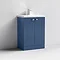 Venice Abstract 600mm Blue Vanity Unit - Floor Standing 2 Door Unit with Chrome Square Drop Handles 