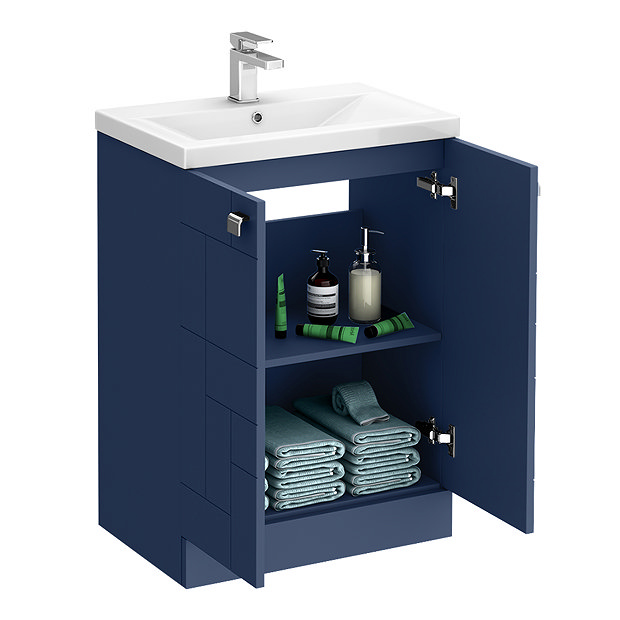 blue vanity unit 600mm