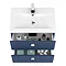 Venice Abstract 600mm Blue Vanity Unit - Wall Hung 2 Drawer Unit with Chrome Square Drop Handles  Newest Large Image