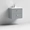Venice Abstract 600mm Grey Vanity Unit - Wall Hung 2 Drawer Unit with Chrome Square Drop Handles St