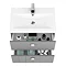 Venice Abstract 600mm Grey Vanity Unit - Wall Hung 2 Drawer Unit with Chrome Square Drop Handles additional Large Image