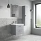 Venice Abstract 600mm Grey Vanity Unit - Wall Hung 2 Drawer Unit with Chrome Square Drop Handles  In