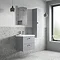 Venice Abstract 600mm Grey Vanity Unit - Wall Hung 2 Drawer Unit with Chrome Square Drop Handles In