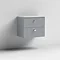 Venice Abstract 600mm Grey Vanity Unit - Wall Hung 2 Drawer Unit with Grey Worktop & Chrome Handles 