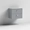 Venice Abstract 600mm Grey Vanity Unit - Wall Hung 2 Drawer Unit with Grey Worktop & Chrome Handles
