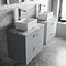 Venice Abstract 600mm Grey Vanity Unit - Wall Hung 2 Drawer Unit with Grey Worktop & Chrome Handles 