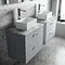 Venice Abstract 600mm Grey Vanity Unit - Wall Hung 2 Drawer Unit with Grey Worktop & Chrome Handles
