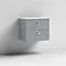 Venice Abstract 600mm Grey Vanity Unit - Wall Hung 2 Drawer Unit with White Worktop & Chrome Handles