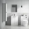 Venice Abstract 600mm White Vanity Unit - Floor Standing 2 Door Unit with Matt Black Square Drop Han