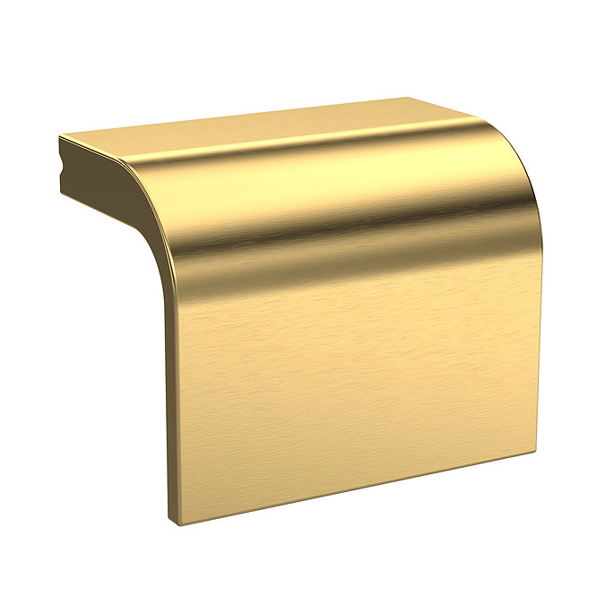 Venice Abstract 600mm White Vanity Unit - Floor Standing Vanity with Brushed Brass Handles Feature