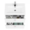 Venice Abstract 600mm White Vanity Unit - Wall Hung 2 Drawer Unit with Chrome Square Drop Handles  additional Large Image