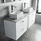 Venice Abstract 600mm White Vanity Unit - Wall Hung 2 Drawer Unit with Grey Worktop & Chrome Handles