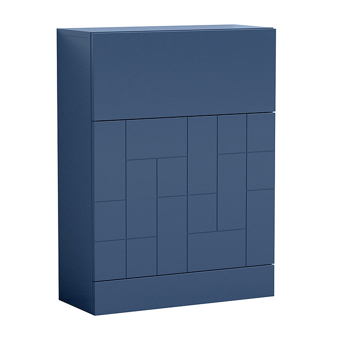 Venice Abstract Blue Complete Toilet Unit w. Pan, Cistern + Brushed Brass Flush  Feature Large Image