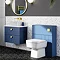 Venice Abstract Blue Complete Toilet Unit w. Pan, Cistern + Brushed Brass Flush  Newest Large Image