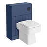Venice Abstract Blue Complete Toilet Unit w. Pan, Cistern + Matt Black Flush Large Image