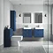 Venice Abstract Blue Complete Toilet Unit w. Pan, Cistern + Polished Chrome Flush  additional Large 