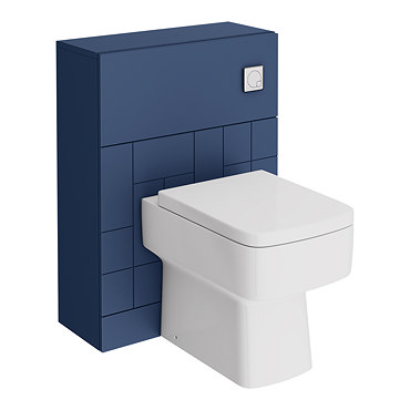 Venice Abstract Blue Complete Toilet Unit w. Pan, Cistern + Polished Chrome Flush  Profile Large Ima