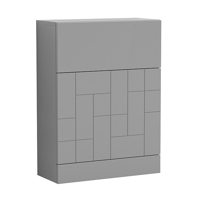 Venice Abstract Grey Complete Toilet Unit w. Pan, Cistern + Polished Chrome Flush In Bathroom Large