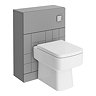 Venice Abstract Grey Complete Toilet Unit w. Pan, Cistern + Polished Chrome Flush Large Image