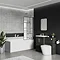 Venice Abstract Matt Black Grid Bath Screen with Square Single Ended Bath  Feature Large Image