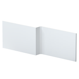 Venice Abstract / Urban Satin White L-Shaped Front Bath Panel - 1700mm Large Image