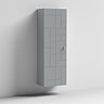 Venice Abstract Wall Hung Tall Storage Cabinet - Grey - with Chrome Square Drop Handle  Profile Larg