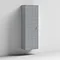Venice Abstract Wall Hung Tall Storage Cabinet - Grey - with Chrome Square Drop Handle  Profile Larg