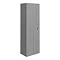Venice Abstract Wall Hung Tall Storage Cabinet - Grey - with Chrome Square Drop Handle Large Image