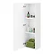 Venice Abstract Wall Hung Tall Storage Cabinet - White - with Chrome Square Drop Handle  In Bathroom Large Image