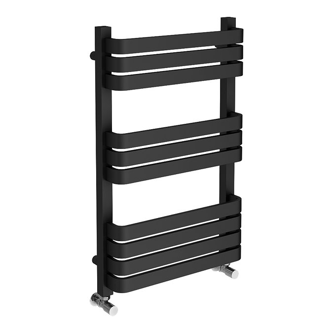 Venice Anthracite 800 x 500 Designer D-Shaped Heated Towel Rail  Profile Large Image