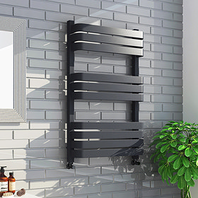 Venice Anthracite 800 x 500 Designer D-Shaped Heated Towel Rail Large Image