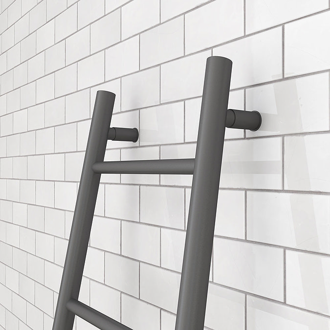 Venice Anthracite Leaning Ladder 1800 x 500mm Heated Towel Rail  Feature Large Image