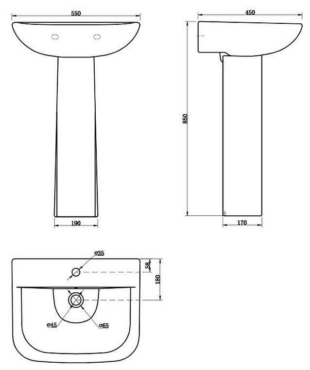 Venice Bathroom Suite with 1600 Thin-Edge Freestanding Bath