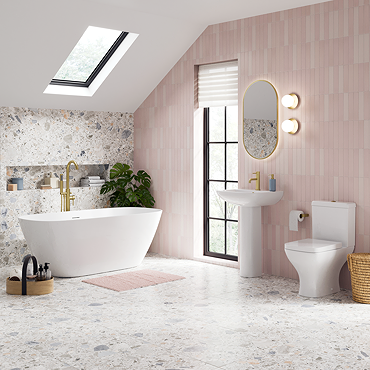 Venice Bathroom Suite with 1600 Thin-Edge Freestanding Bath