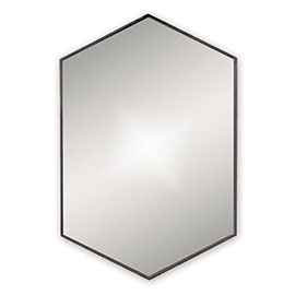 Venice Black 500 x 750mm Hexagonal Mirror Medium Image