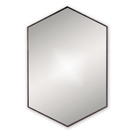 Venice Black 500 x 750mm Hexagonal Mirror Large Image