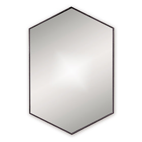 Venice Black 500 x 750mm Hexagonal Mirror Large Image